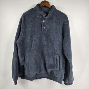 Grays Peak Men's Size Medium Slate Gray 1/4 Button Fleece Pullover
